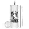 Tumbler stainless steel 600ml, with metal straw & cleaning brush