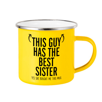 This guy has the best Sister, Yellow Enamel Metallic Cup 360ml