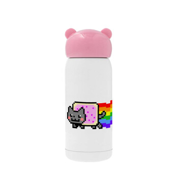 Nyan Pop-Tart Cat, Ροζ ανοξείδωτο παγούρι θερμό (Stainless steel), 320ml