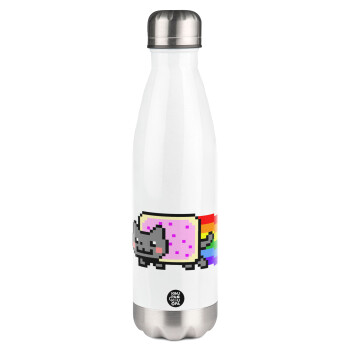 Nyan Pop-Tart Cat, Metal mug thermos White (Stainless steel), double wall, 500ml