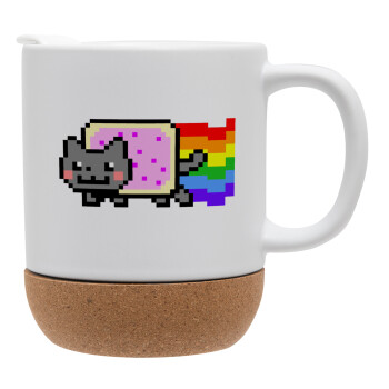 Nyan Pop-Tart Cat, Ceramic coffee mug Cork (MAT), 330ml (1pcs)