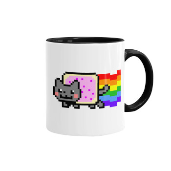 Nyan Pop-Tart Cat, Mug colored black, ceramic, 330ml