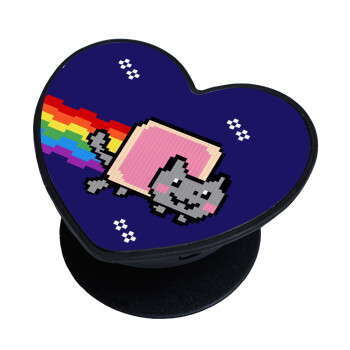 Nyan Pop-Tart Cat, Phone Holders Stand  καρδιά Μαύρο Βάση Στήριξης Κινητού στο Χέρι