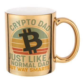 Crypto Dad, Mug ceramic, gold mirror, 330ml