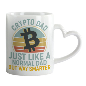 Crypto Dad, Κούπα καρδιά χερούλι λευκή, κεραμική, 330ml