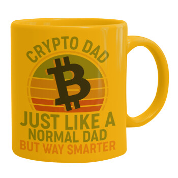 Crypto Dad, Ceramic coffee mug yellow, 330ml