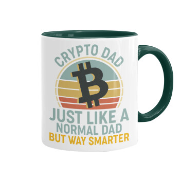 Crypto Dad, Κούπα χρωματιστή πράσινη, κεραμική, 330ml