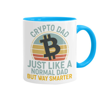 Crypto Dad, Mug colored light blue, ceramic, 330ml