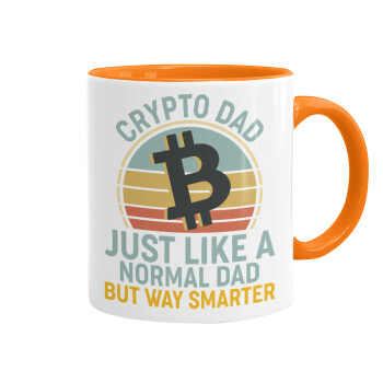 Crypto Dad, Mug colored orange, ceramic, 330ml