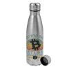 Metallic water bottle, stainless steel, 750ml