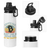 Metal water bottle with safety cap, aluminum 850ml