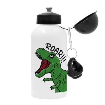 Dyno roar!!!, Metal water bottle, White, aluminum 500ml
