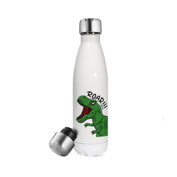 Dyno roar!!!, Metal mug thermos White (Stainless steel), double wall, 500ml