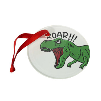 Dyno roar!!!, Christmas ornament glass 9cm