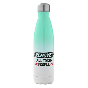 Remove all toxic people, Metal mug thermos Green/White (Stainless steel), double wall, 500ml