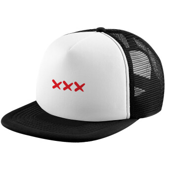 XXX, Adult Soft Trucker Hat with Black/White Mesh (POLYESTER, ADULT, UNISEX, ONE SIZE)