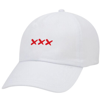 XXX, Adult Baseball Cap White 5-panel (POLYESTER, ADULT, UNISEX, ONE SIZE)