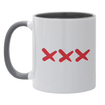 XXX, Mug colored grey, ceramic, 330ml