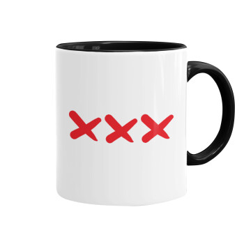 XXX, Mug colored black, ceramic, 330ml