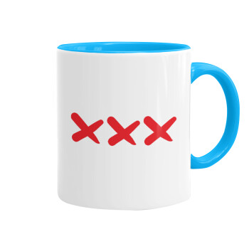 XXX, Mug colored light blue, ceramic, 330ml