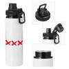 Metal water bottle with safety cap, aluminum 850ml