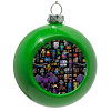 Green Christmas tree ornament bauble 8cm