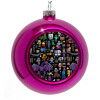 Purple Christmas tree ornament bauble 8cm