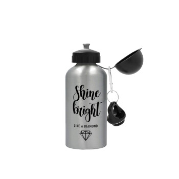 Bright, Shine like a Diamond, Metallic water jug, Silver, aluminum 500ml