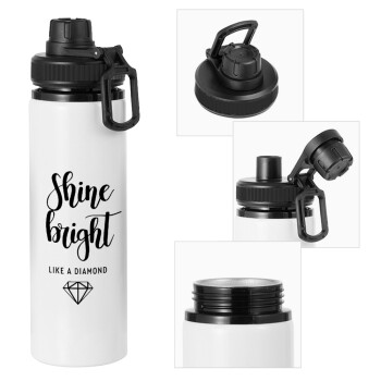 Bright, Shine like a Diamond, Metal water bottle with safety cap, aluminum 850ml
