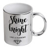 Mug ceramic, silver mirror, 330ml