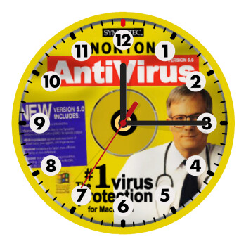 Norton antivirus, Wooden wall clock (20cm)