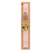 Easter Set, wooden keychain & scented flat Easter candle (30cm) (PINK)