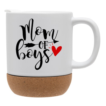 Mom of boys, Ceramic coffee mug Cork (MAT), 330ml (1pcs)