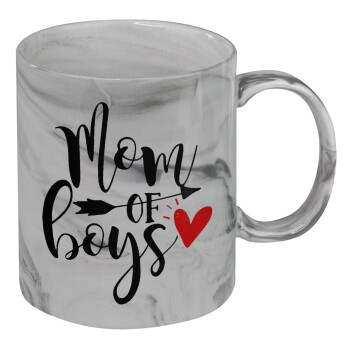 Mom of boys, Mug ceramic marble style, 330ml