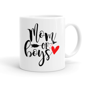 Mom of boys, Ceramic coffee mug, 330ml (1pcs)