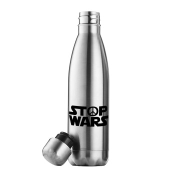 STOP WARS, Μεταλλικό παγούρι θερμός Inox (Stainless steel), διπλού τοιχώματος, 500ml