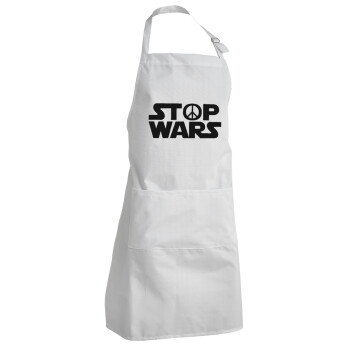 STOP WARS, Adult Chef Apron (with sliders and 2 pockets)