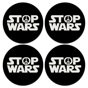 STOP WARS, ΣΕΤ 4 Σουβέρ ξύλινα στρογγυλά (9cm)