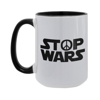 STOP WARS, Κούπα Mega 15oz, κεραμική Μαύρη, 450ml