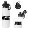 Metal water bottle with safety cap, aluminum 850ml