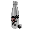 Metallic water bottle, stainless steel, 750ml