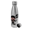 Metallic water bottle, stainless steel, 750ml