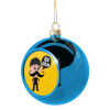 Blue Christmas tree ball ornament 8cm