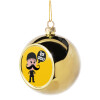 Golden Christmas tree ball ornament 8cm