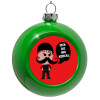 Green Christmas tree ornament bauble 8cm