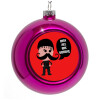 Purple Christmas tree ornament bauble 8cm