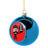 Blue Christmas tree ball ornament 8cm