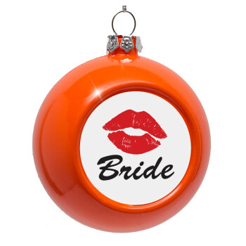 Bride kiss, Orange Christmas tree ornament bauble 8cm