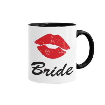 Bride kiss, Mug colored black, ceramic, 330ml