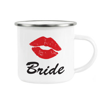 Bride kiss, Metallic enamel cup white 360ml